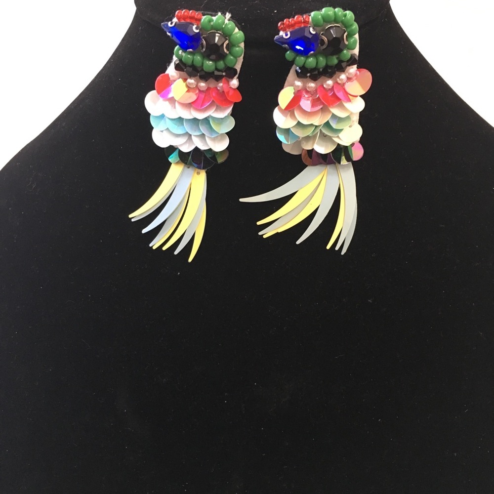 Sassy Jones Beaded Tropical Bird Earring